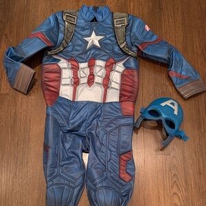 Captain America Marvel Superhero Costume with Helmet kids M